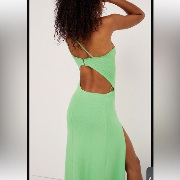 For Love And Lemons Keisha Maxi Dress -Green New Medium - Picture 4 of 16